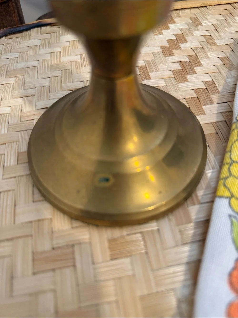Vintage Solid Brass STS Chamberstick Candle Holder 7” Pillar Candle Holder